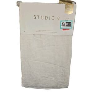 Set Of 2 Room Darkening Panels Jacquard Textured 37x84" White Studio 9 MINIMALIS